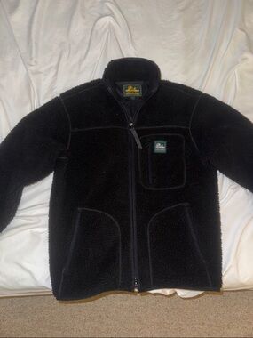 Aime Leon Dore Black Sherpa Fleece Zip Jacket